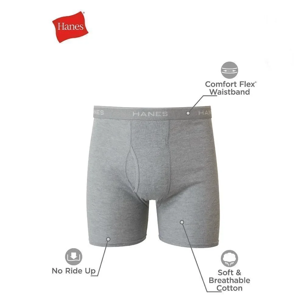 Hanes Cotton Soft Breathable Assorted Boxer Briefs Underwear 6 Pack Size 2XL